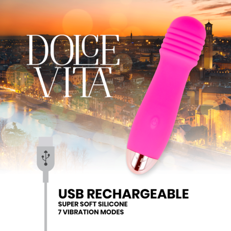 DOLCE VITA - VIBRADOR RECARGABLE THREE ROSA 7 VELOCIDADES