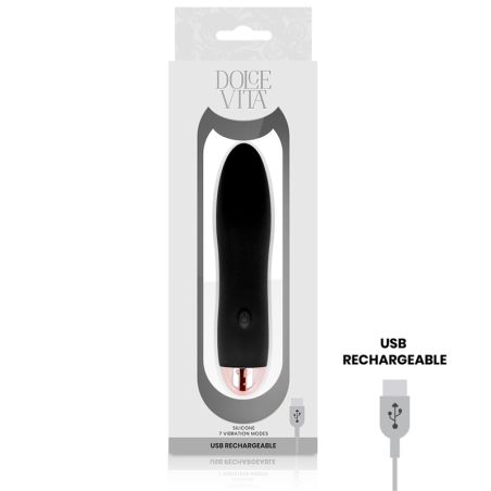 DOLCE VITA - VIBRADOR RECARGABLE FOUR NEGRO 7 VELOCIDADES