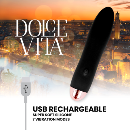 DOLCE VITA - VIBRADOR RECARGABLE FOUR NEGRO 7 VELOCIDADES