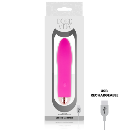 DOLCE VITA - VIBRADOR RECARGABLE FOUR ROSA 7 VELOCIDADES