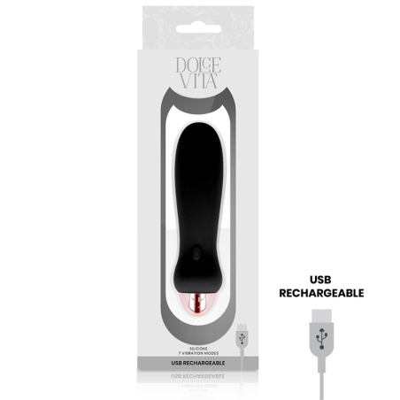 DOLCE VITA - VIBRADOR RECARGABLE FIVE NEGRO 7 VELOCIDADES