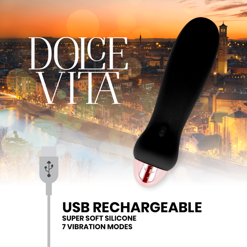 DOLCE VITA - VIBRADOR RECARGABLE FIVE NEGRO 7...