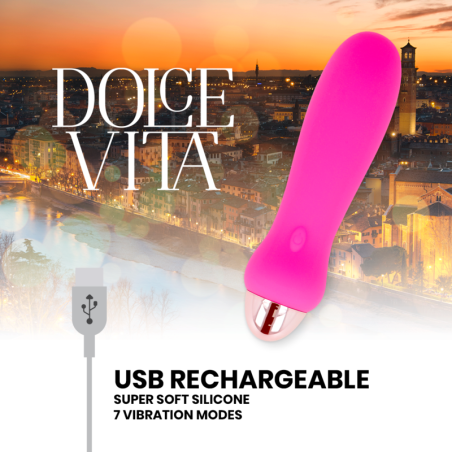 DOLCE VITA - VIBRADOR RECARGABLE FIVE ROSA 7 VELOCIDADES