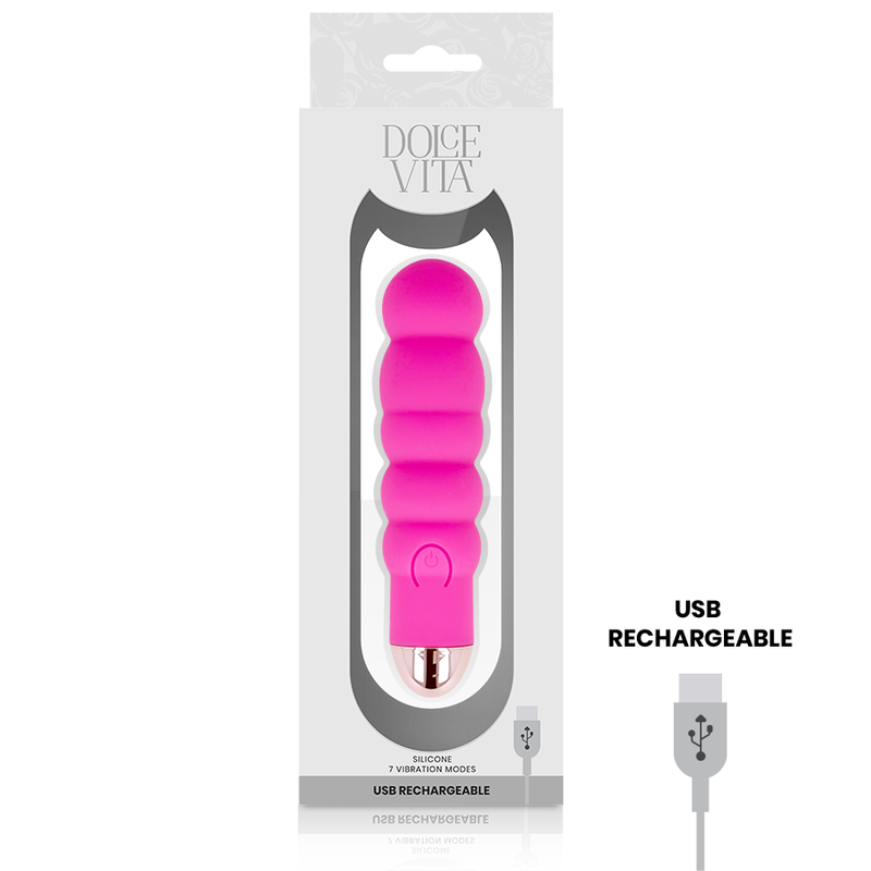 DOLCE VITA - VIBRADOR RECARGABLE SIX ROSA 7...