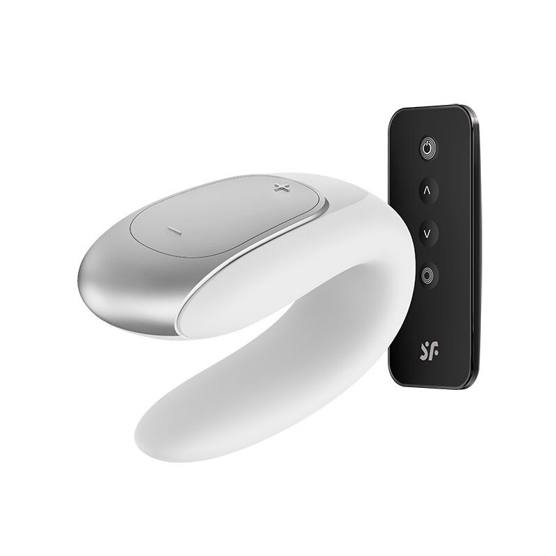 SATISFYER DOUBLE FUN PARTNER VIBRATOR - BLANCO
