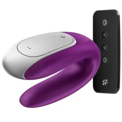 SATISFYER DOUBLE FUN PARTNER VIBRATOR - LILA 2