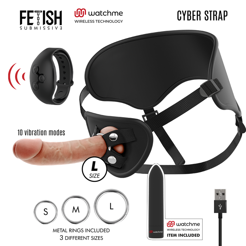 FETISH SUBMISSIVE CYBER STRAP - HARNESS WITH...
