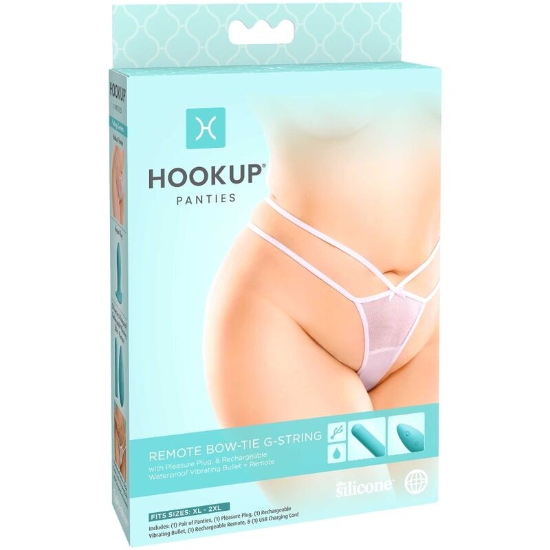 HOOK UP PANTIES - REMOTE BOW-TIE G-STRING X-2XL