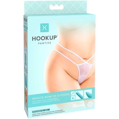 HOOK UP PANTIES - REMOTE BOW-TIE G-STRING X-2XL
