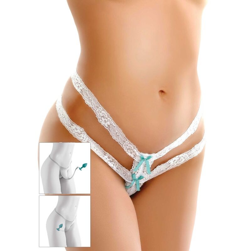 HOOK UP PANTIES - CROTCHLESS SECRET GEM BLANCO...