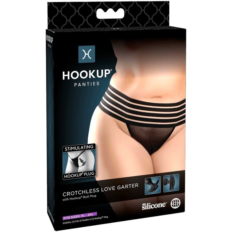 HOOK UP PANTIES - CROTCHLESS LOVE GARTER XL-2XL