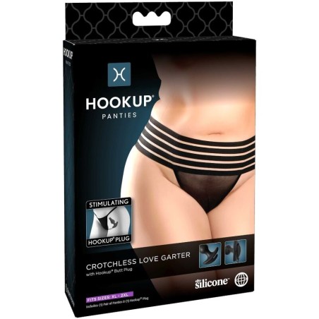 HOOK UP PANTIES - CROTCHLESS LOVE GARTER XL-2XL