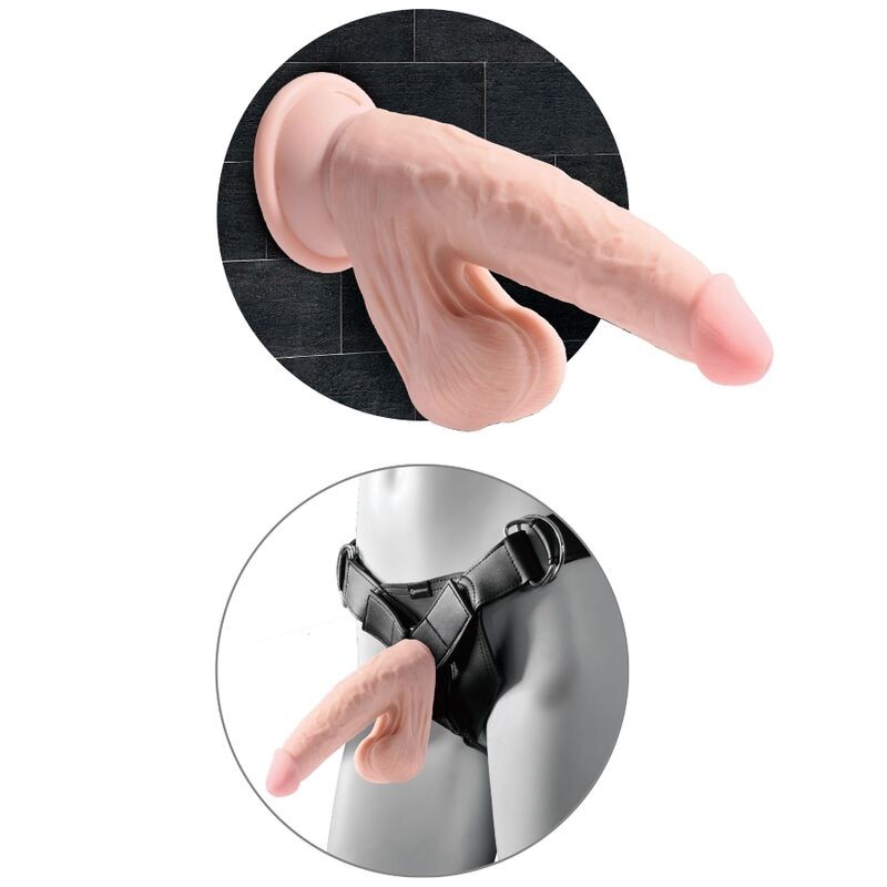KING COCK - PLUS 3D DILDO SWINGING BALLS 15.2...