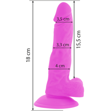 DIVERSIA - FLEXIBLE VIBRATING DILDO PURPLE 18 CM -O- 4 CM