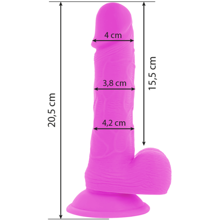 DIVERSIA - FLEXIBLE VIBRATING DILDO PURPLE 20.5 CM -O- 4.2 CM