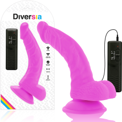 DIVERSIA - FLEXIBLE VIBRATING DILDO PURPLE 21.5 CM -O-...