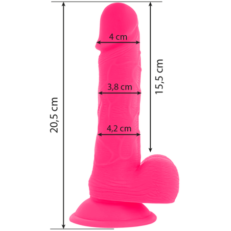 DIVERSIA - FLEXIBLE VIBRATING DILDO PINK 20.5 CM -O- 4.2 CM