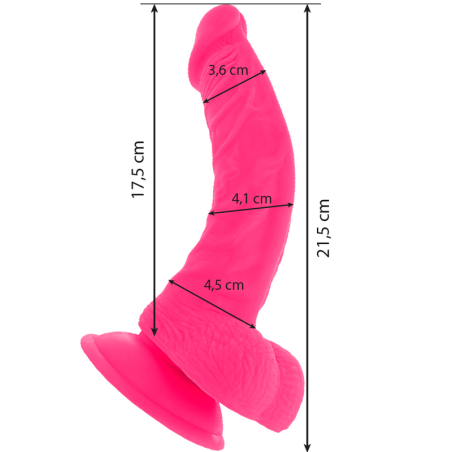 DIVERSIA - FLEXIBLE VIBRATING DILDO PINK 21.5 CM -O- 4.5 CM