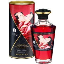 SHUNGA - HEAT EFFECT MASSAGE OIL INTENSE CHERRY FLAVOR...