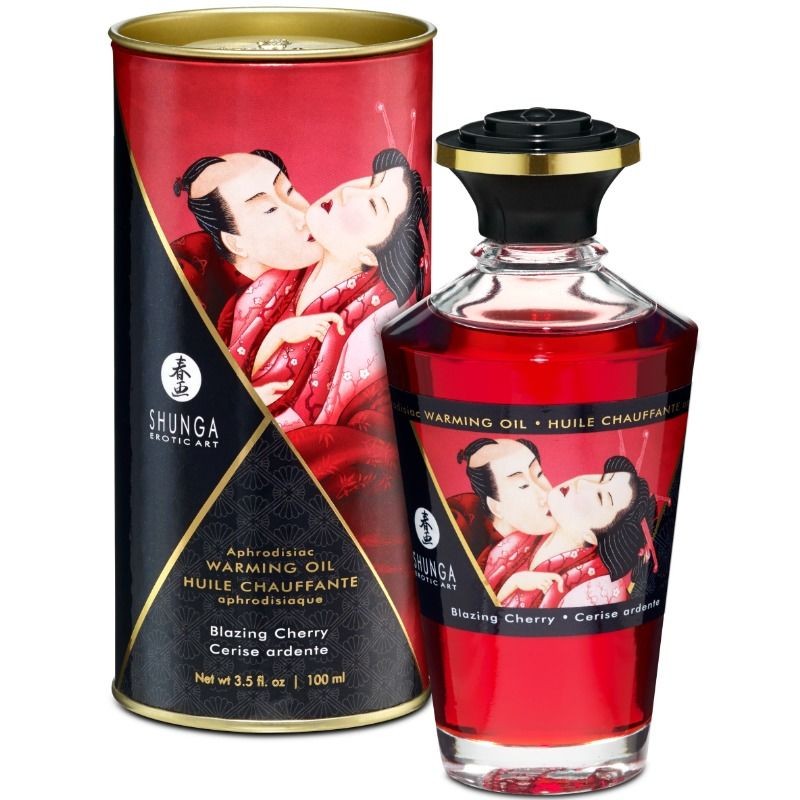 SHUNGA - HEAT EFFECT MASSAGE OIL INTENSE CHERRY...