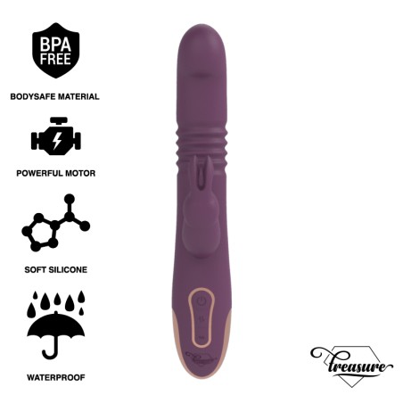 TREASURE BASTIAN RABBIT UP  DOWN, ROTATOR  VIBRATOR COMPATIBLE CON WATCHME WIRELESS TECHNOLOGY