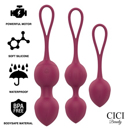 CICI BEAUTY- PREMIUM SILICONE 3 VIBRATING KEGEL BEADS REMOTE CONTROL