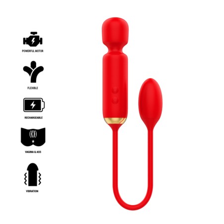 MIA - TOSCANA DOUBLE PLEASURE WAND + HUEVO VIBRADOR