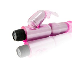 VIBRADOR C/ESTIMULADOR ROSA REGULABLE 2