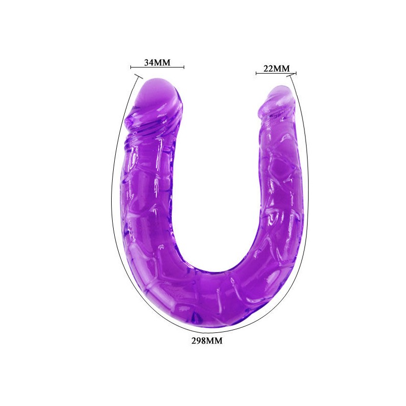 BAILE - DOUBLE DILDO IN LILAC FLEXIBLE JELLY
