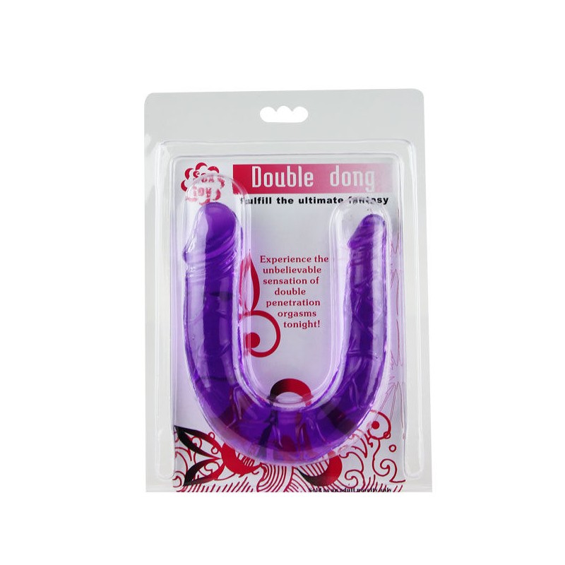 BAILE - DOUBLE DILDO IN LILAC FLEXIBLE JELLY