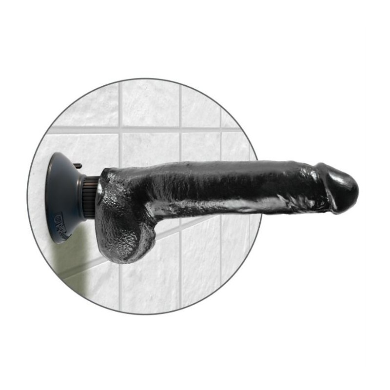 KING COCK - 23 CM VIBRATING COCK WITH BALLS BLACK