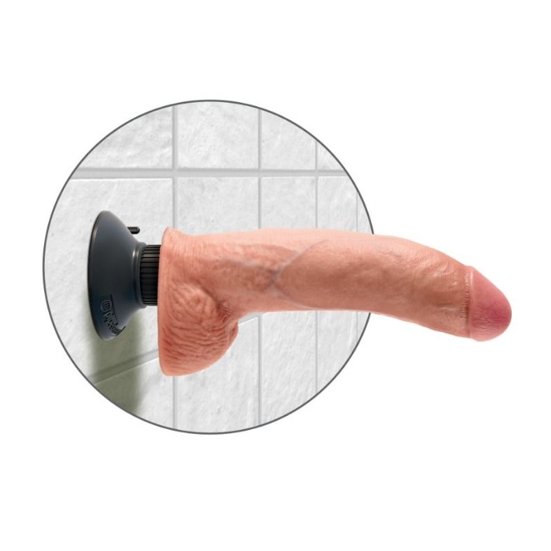 KING COCK - 23 CM VIBRATING COCK WITH BALLS FLESH