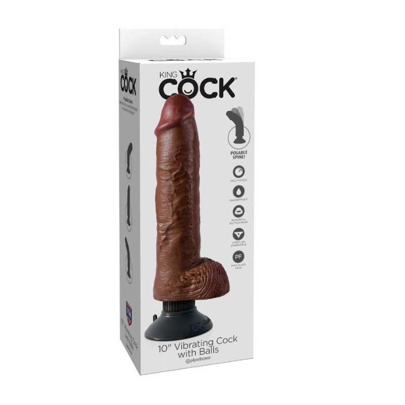KING COCK - 25.5 CM VIBRATING COCK WITH BALLS...