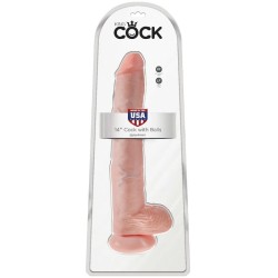 KING COCK - DILDO WITH BALLS 35.6 CM FLESH 2