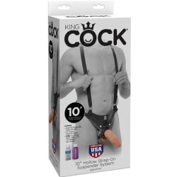 KING COCK - STRAP-ON WITH HOLLOW DILDO 25.5 CM AND BLACK... 2