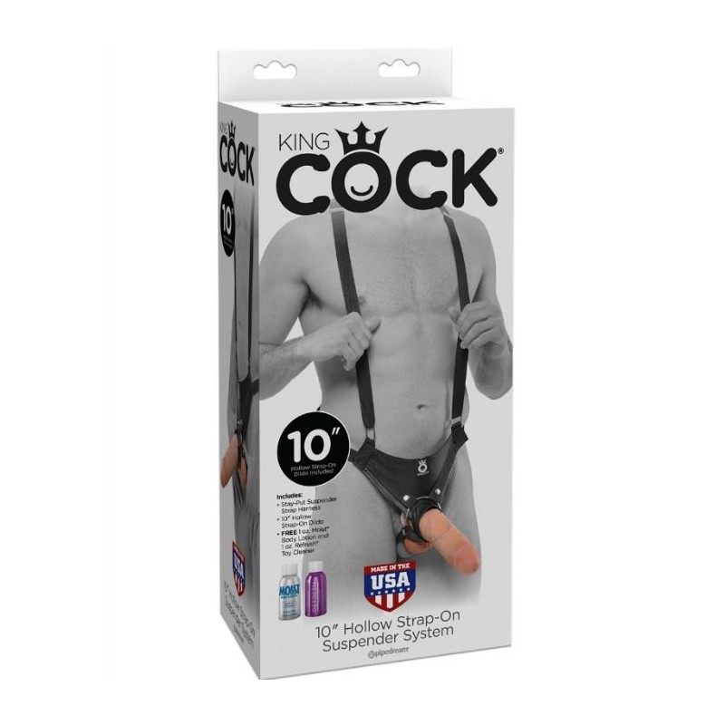 KING COCK - STRAP-ON WITH HOLLOW DILDO 25.5 CM...