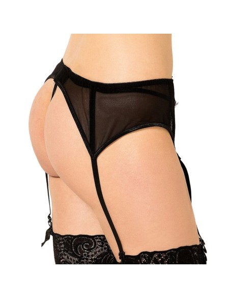 QUEEN LINGERIE TANGA CON LIGUERO DE ENCAJES