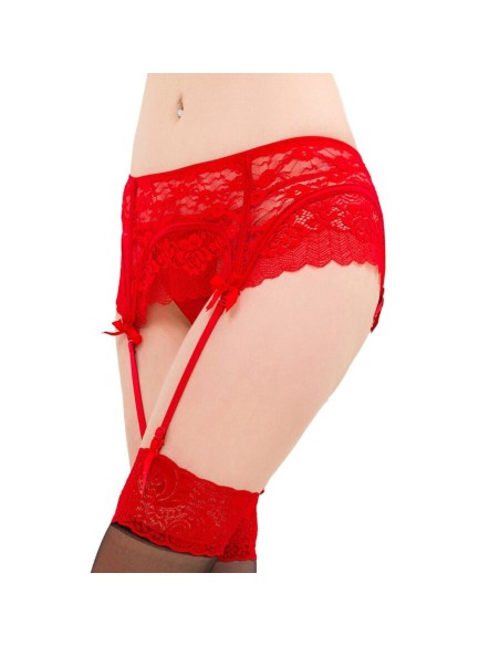 QUEEN LINGERIE TANGA CON LIGUERO DE ENCAJES