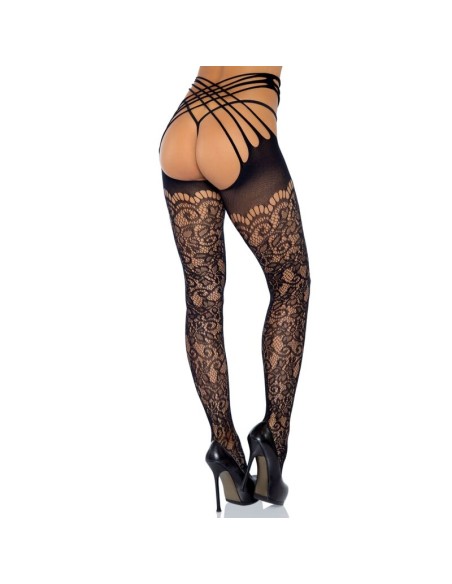 LEG AVENUE WRAP AROUND CROTHLESS TIGHTS ONE SIZE