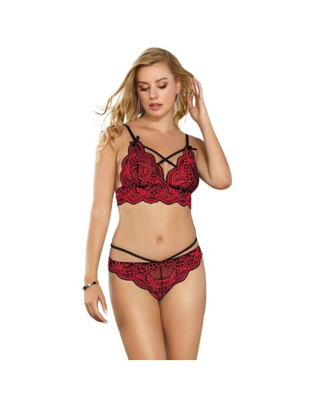 SUBBLIME - SET DOS PIEZAS TOP Y PANTIES ENCAJE S/M