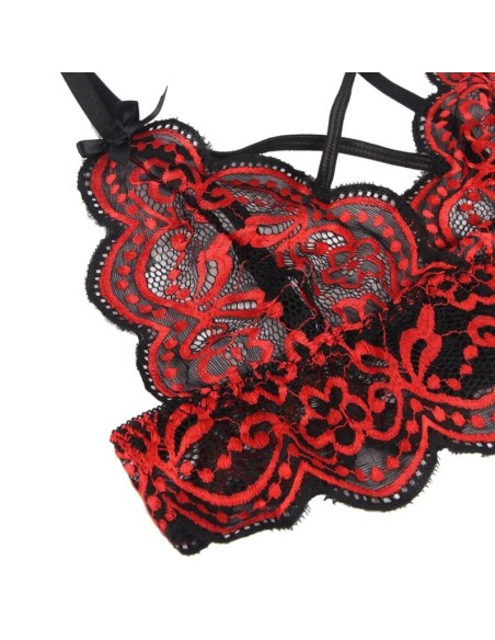 SUBBLIME - SET DOS PIEZAS TOP Y PANTIES ENCAJE S/M