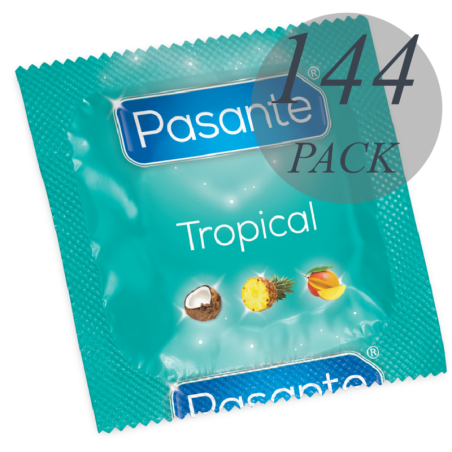 PASANTE - TROPICAL MANGO PINEAPPLE AND COCONUT FLAVOURED CONDOMS 53 MM 144 UNITS