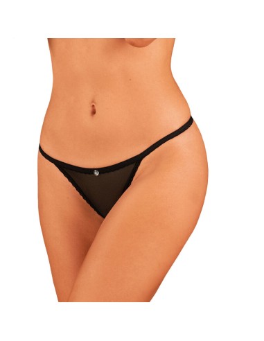 OBSESSIVE -  CELIA NOIR CROTCHLESS TANGA XS/S