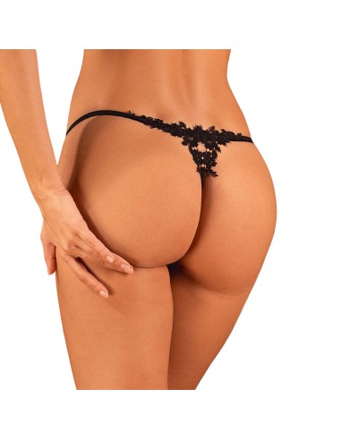 OBSESSIVE -  CELIA NOIR CROTCHLESS TANGA XS/S