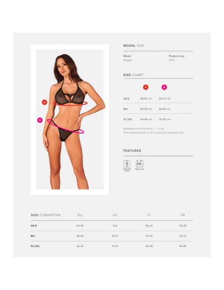 OBSESSIVE - CELIA NOIR 2-PCS SET  XS/S