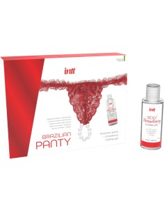 INTT - PANTY BRASILEÑO ROJA CON PERLAS Y GEL LUBRICANTE 50ML 2