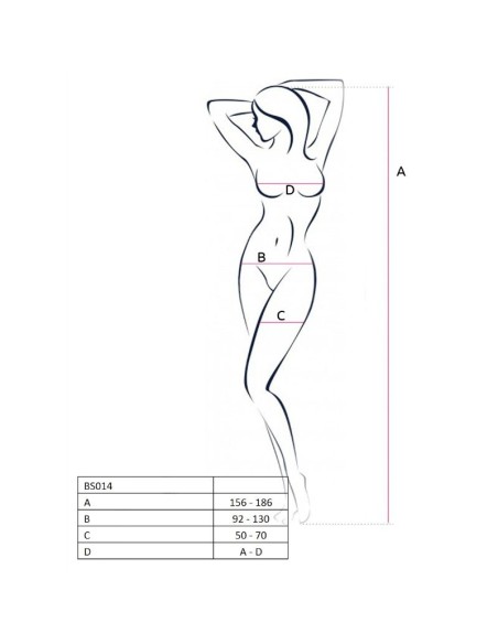 PASSION WOMAN BS014 BODYSTOCKING NEGRO TALLA UNICA
