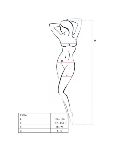 PASSION WOMAN BS014 BODYSTOCKING ROJO TALLA UNICA