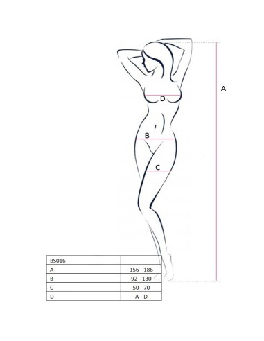 PASSION WOMAN BS016 BODYSTOCKING ROJO TALLA UNICA