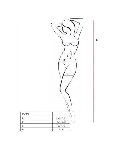 PASSION WOMAN BS019 BODYSTOCKING BLANCO TALLA...